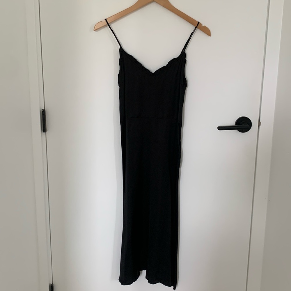 Aritzia black silk dress